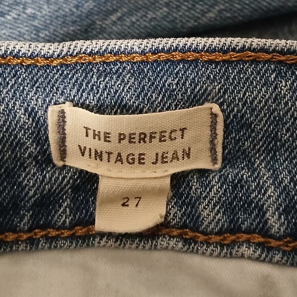 Madewell Jeans 27 Perfect Vintage High Rise Crop Raw Hem Stretch AF691 USA Made - Picture 9 of 11
